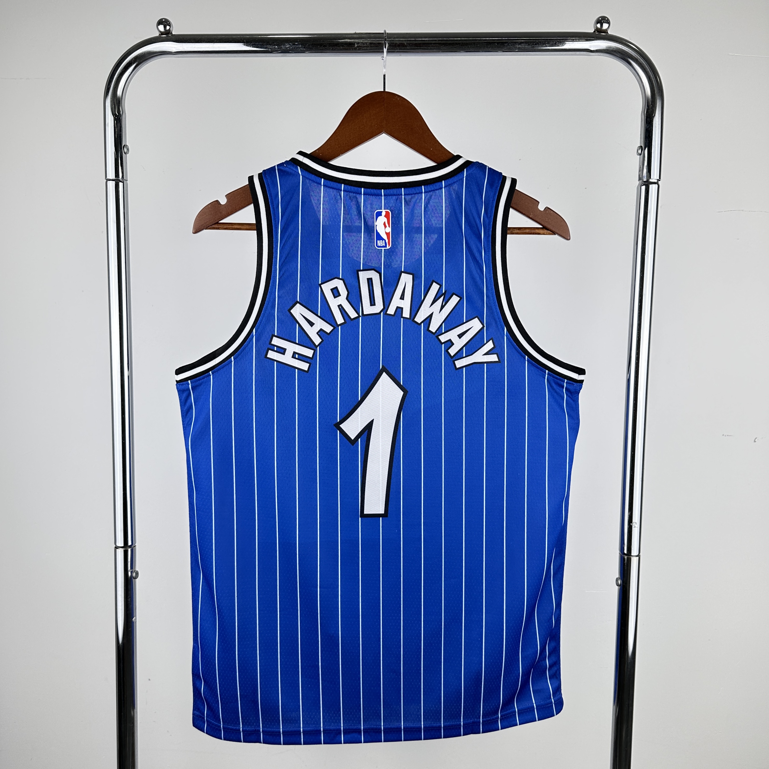 Men Orlando Magic 1 Hardaway Blue stripe Throwback Nike 2024 NBA Jersey